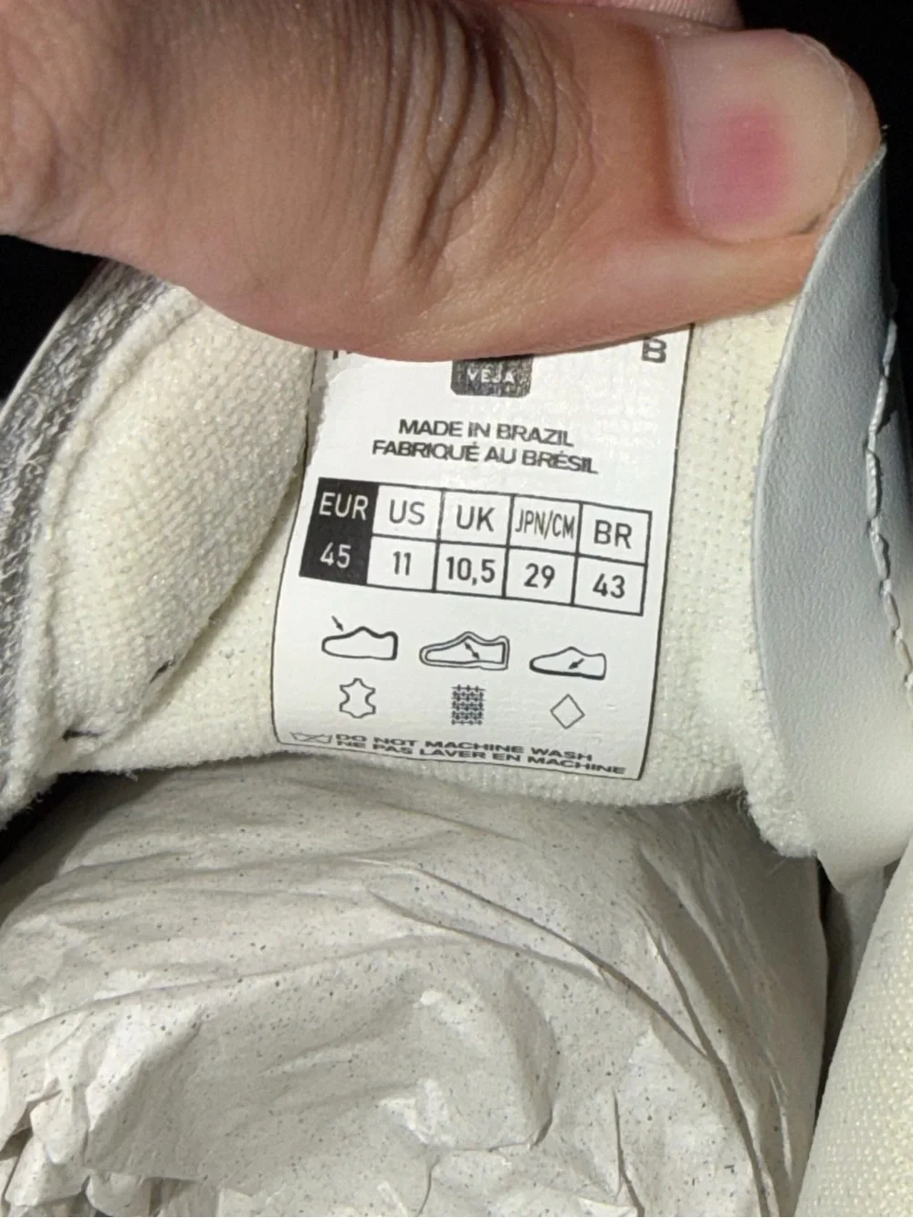 Veja White Leather Sneakers with Red Side V